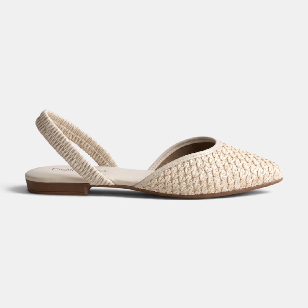 Sapatilha Slingback Off White Beira Rio Tramado