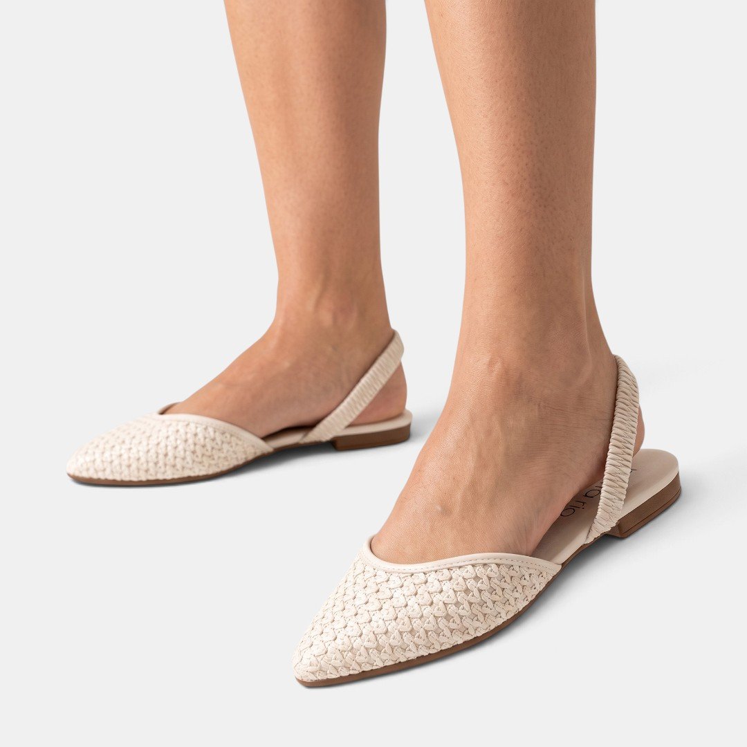 Sapatilha Slingback Off White Beira Rio Tramado Branco 2