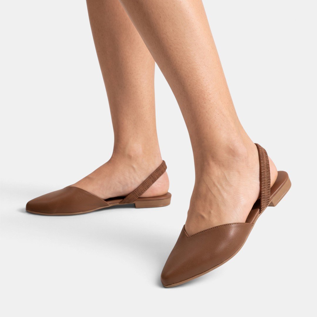 Sapatilha Slingback Beira Rio Caramelo Avelã 2