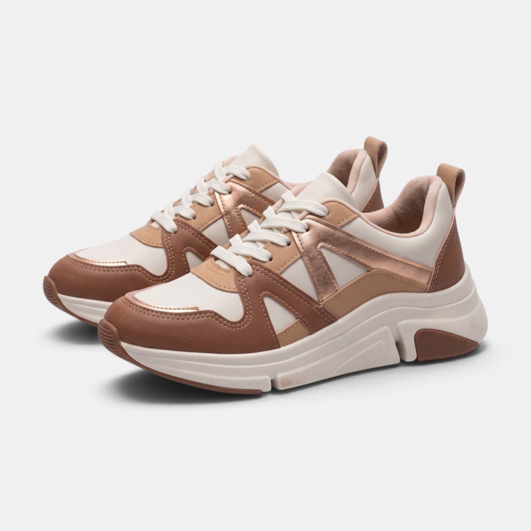 Tênis Modare Casual Feminino Off White com Marrom Branco 2