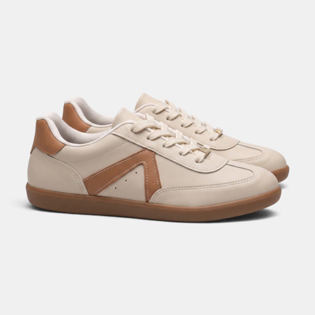 Tênis Vizzano Casual Retrô Feminino Off White com Caramelo Branco 3