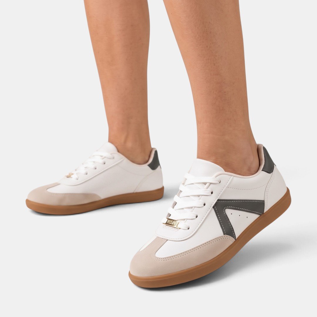 Tênis Vizzano Casual Retrô Feminino Branco com Preto Branco 2