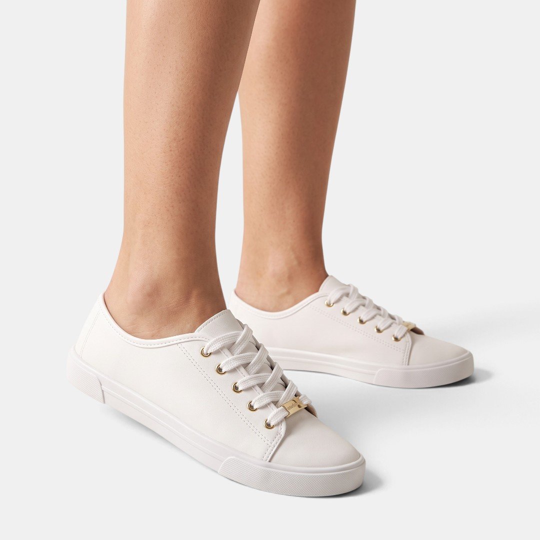 Tênis Casual Moleca Feminino Branco Branco 2