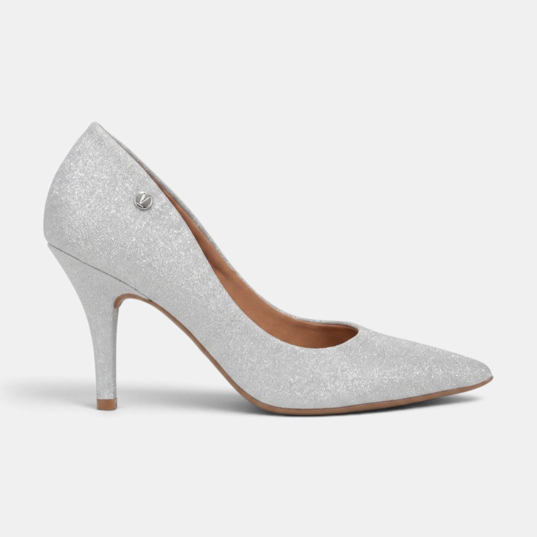 Sapato Scarpin Vizzano Glitter Prata