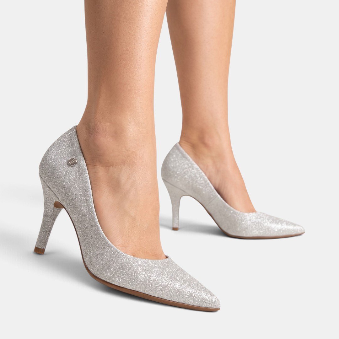 Sapato Scarpin Vizzano Glitter Prata Prata 2