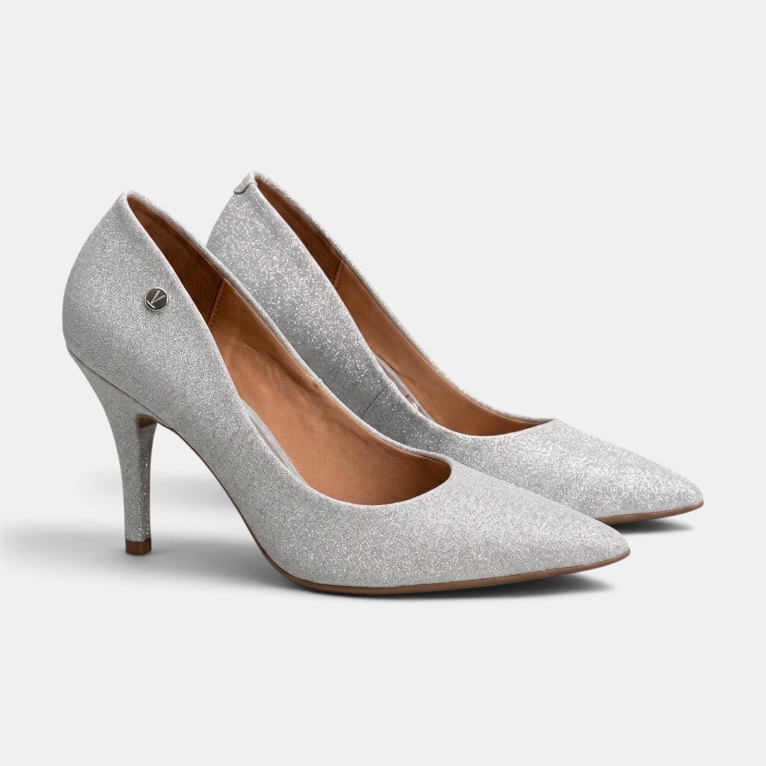Sapato Scarpin Vizzano Glitter Prata Prata 3