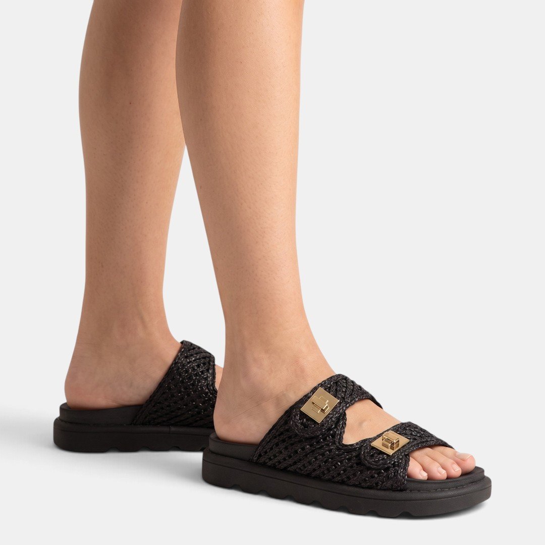 Chinelo Papete Vizzano Feminino Tressê Preto Preto 2