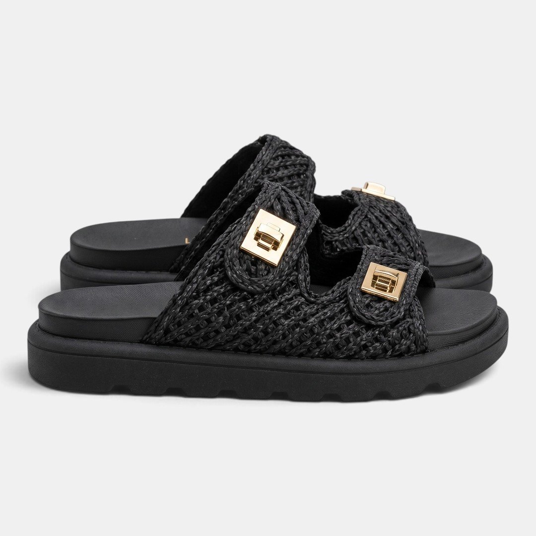 Chinelo Papete Vizzano Feminino Tressê Preto Preto 3