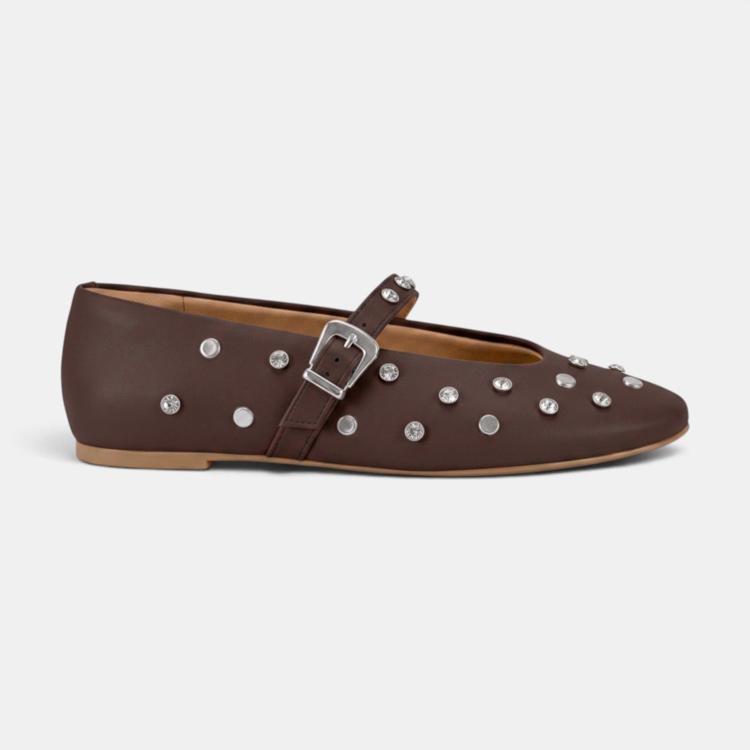 Sapatilha Vizzano Mary Jane Com Pedrarias Marrom Chocolate 2