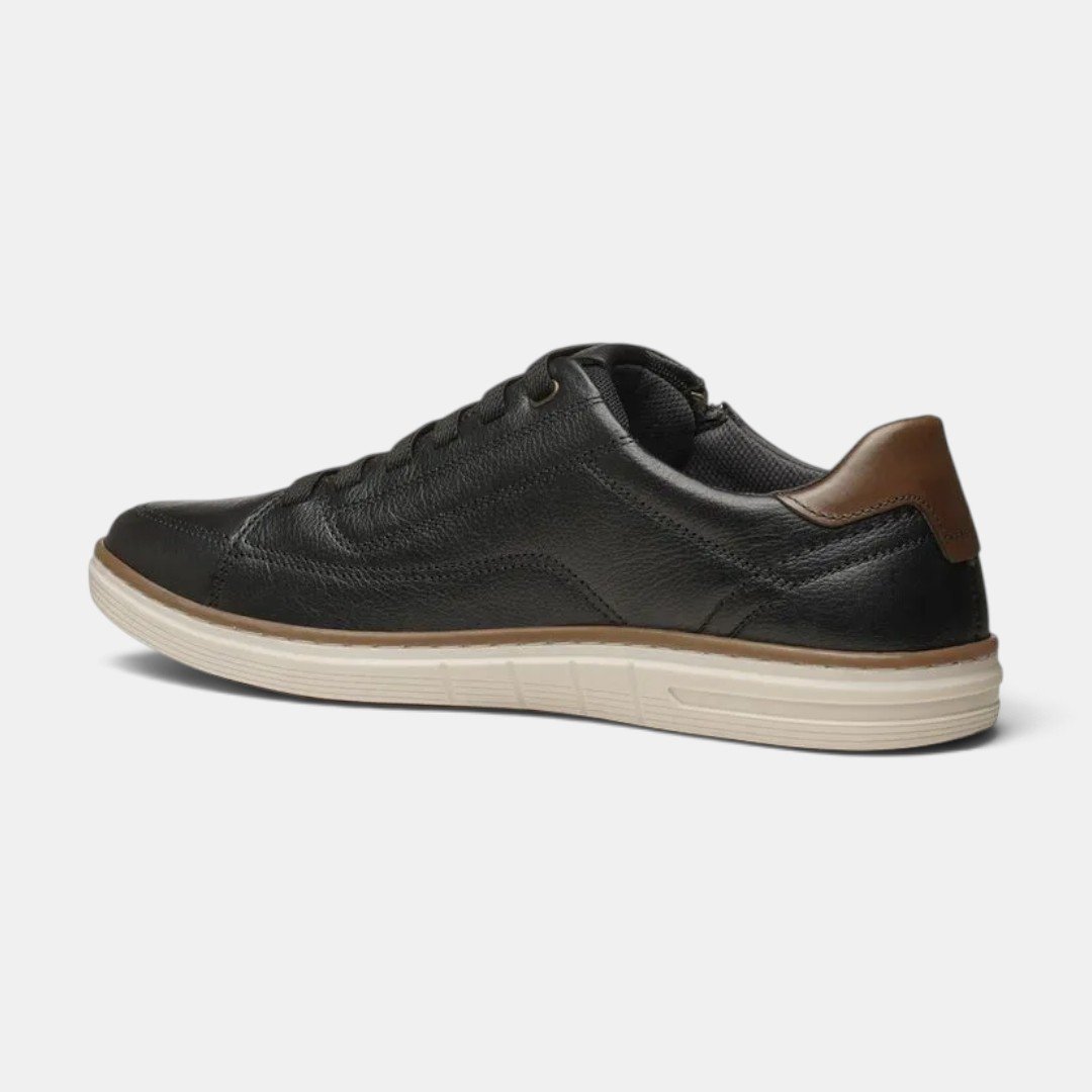 Tênis Pegada Casual Masculino Em Couro Preto Preto 3
