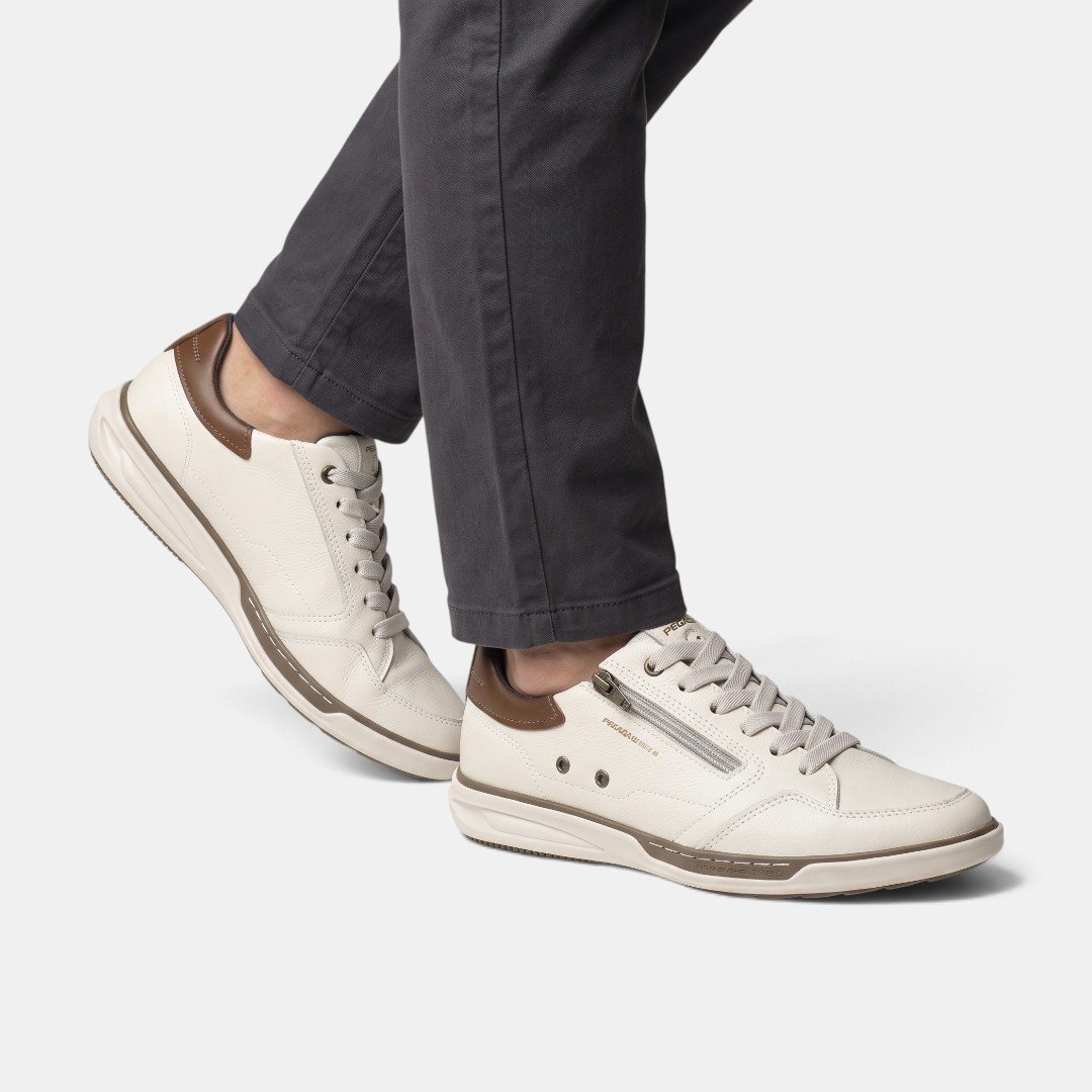 Sapatênis Pegada Masculino Casual Em Couro Off White Branco 2