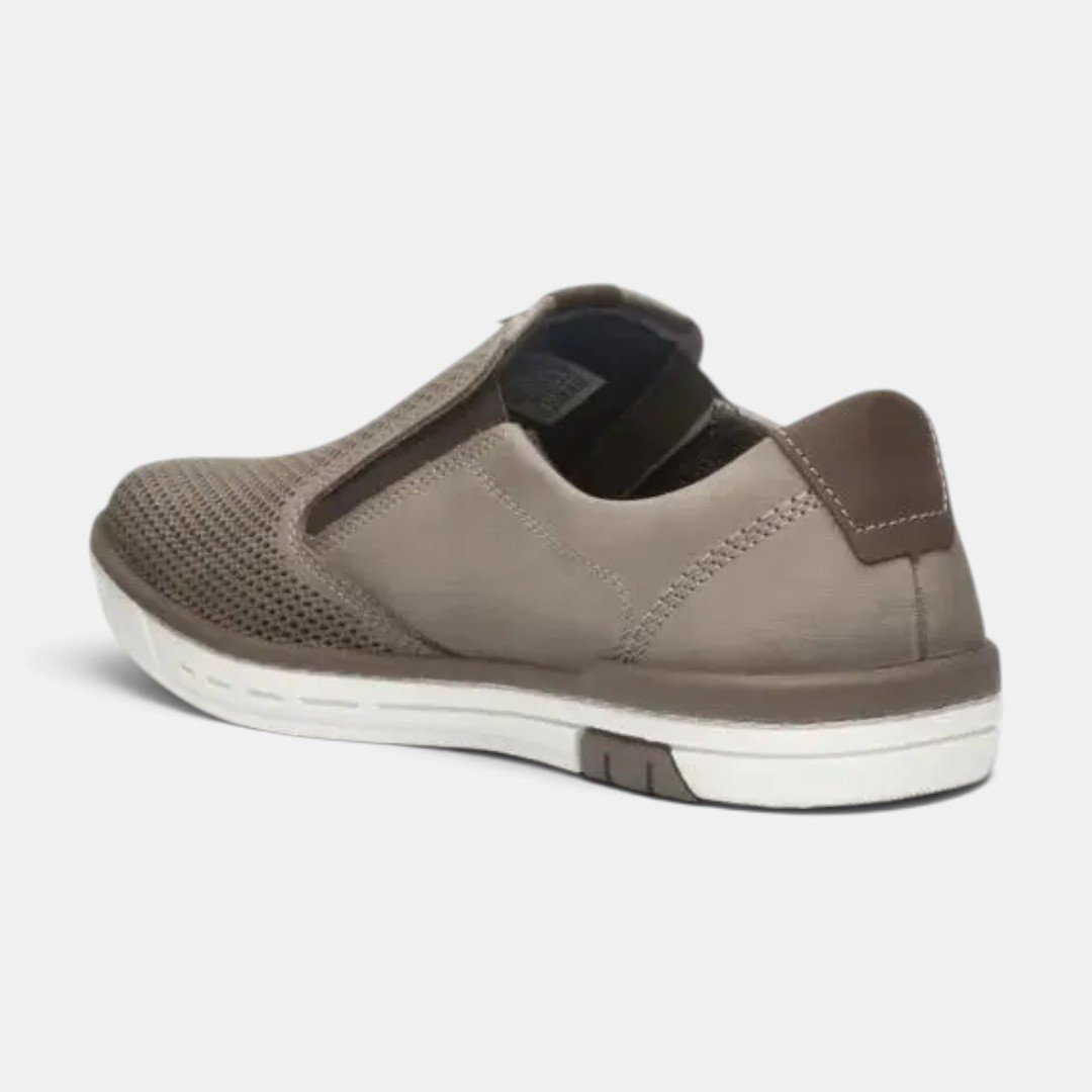 Sapatênis Bege Pegada Masculino Em Couro Slip On Bege 2