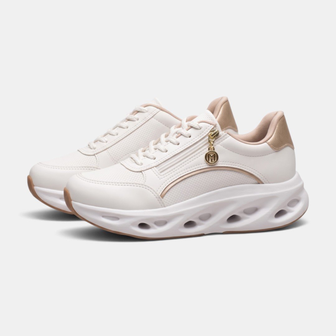 Tênis Modare Feminino Plataforma Com Zíper Branco Branco 3