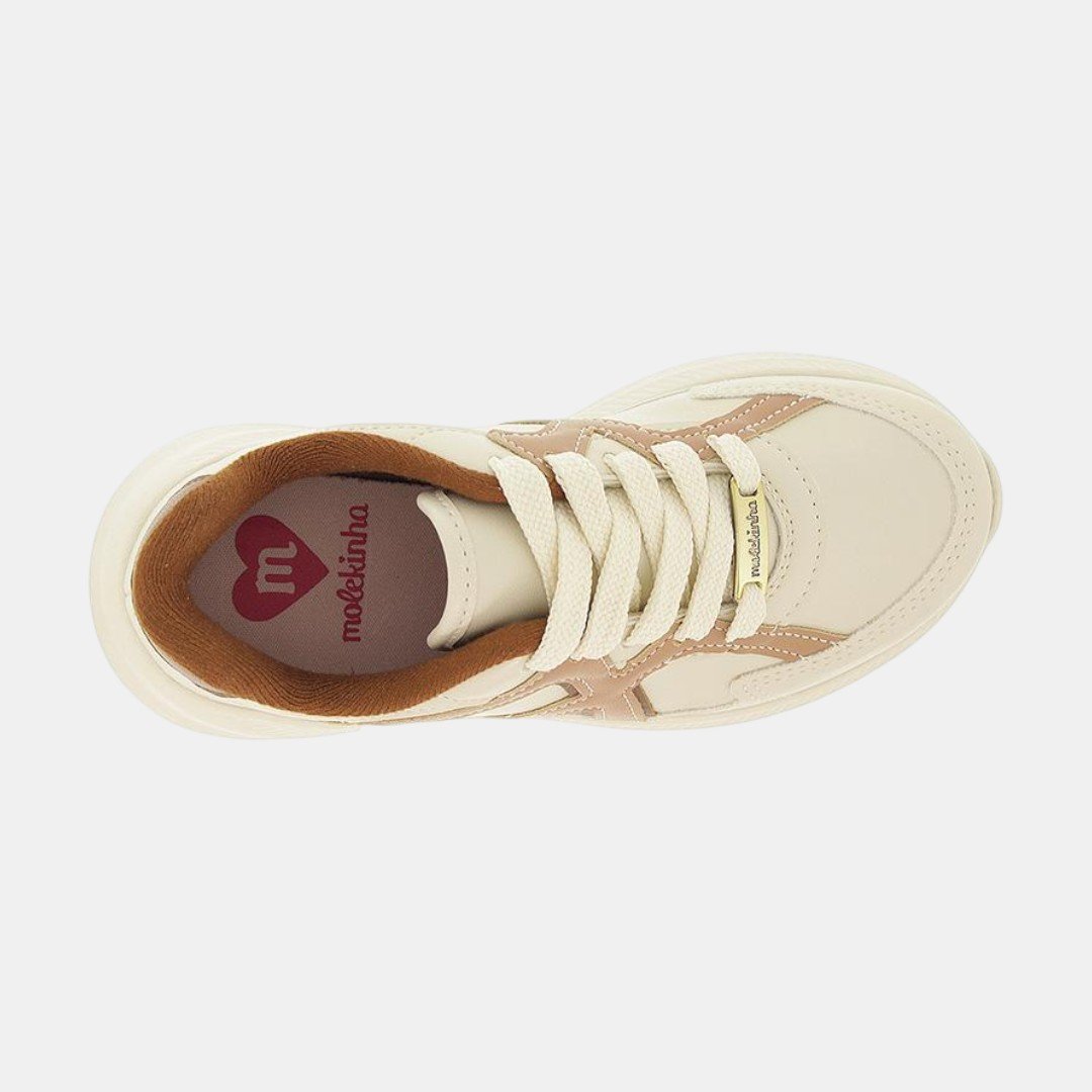 Tênis Molekinha Infantil Casual Chunky Off White Branco 5