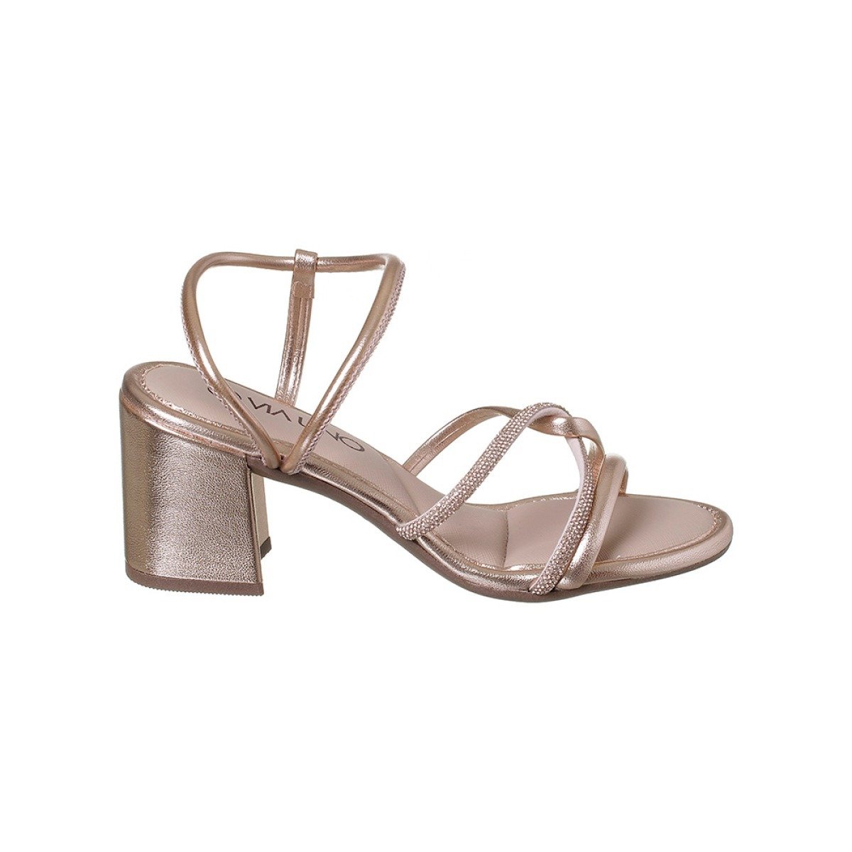 Sandália Feminina Salto Bloco Via Uno Cobre Tira Rose Nude Rosa - Lojas  Renner