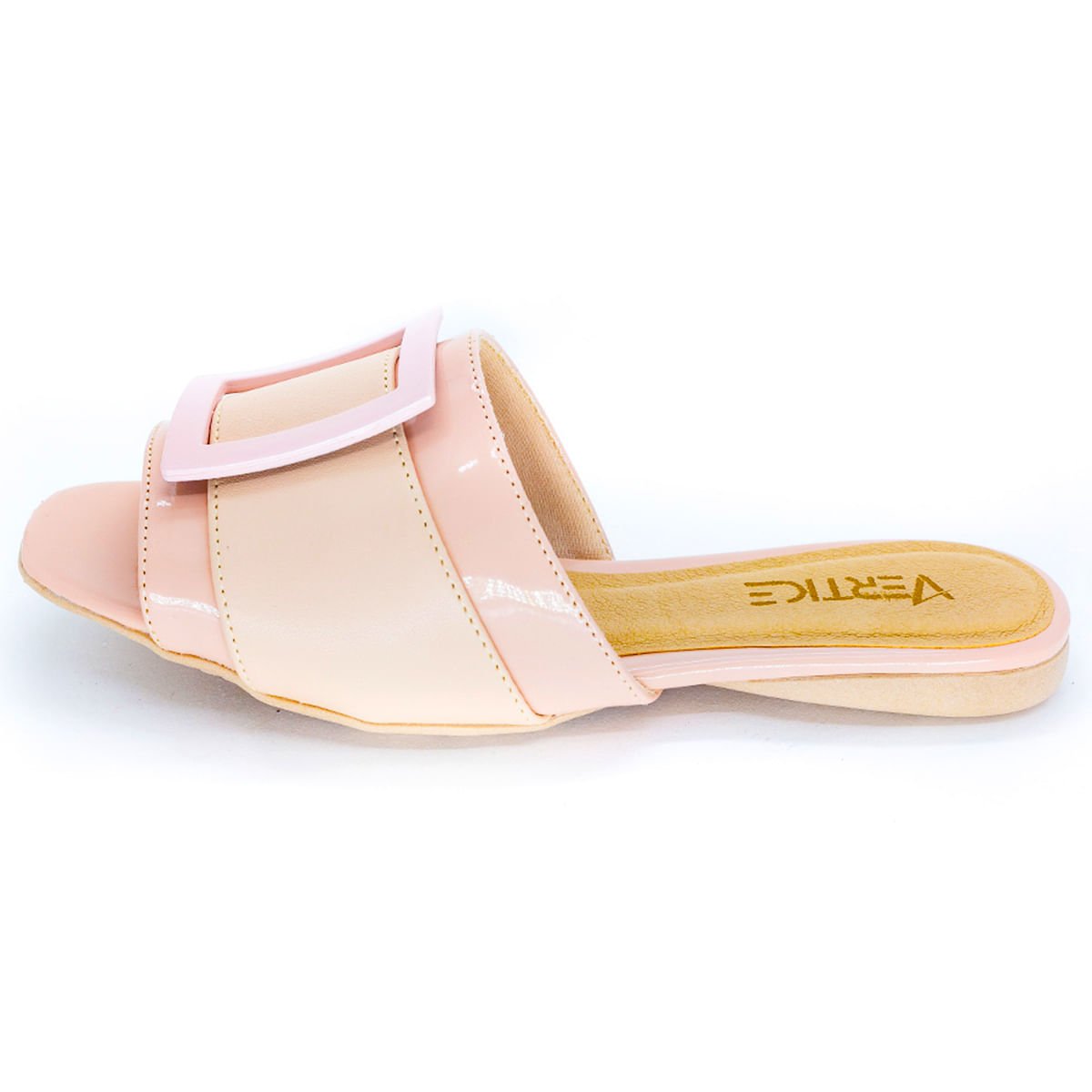 Rasteira Flat Feminina Com Fivela Rosa 3