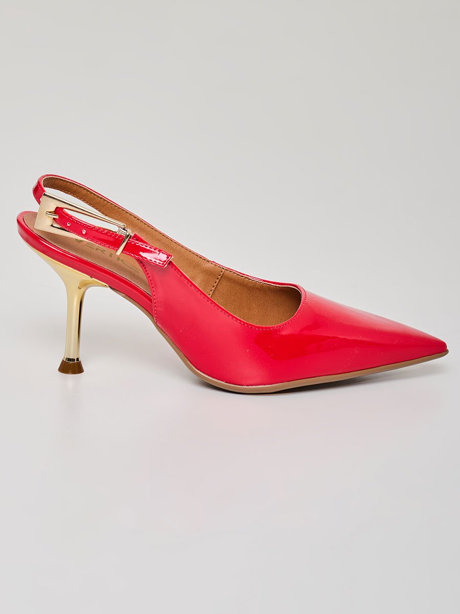 Scarpin Salto Fino Aberto Vermelho Vermelho 1