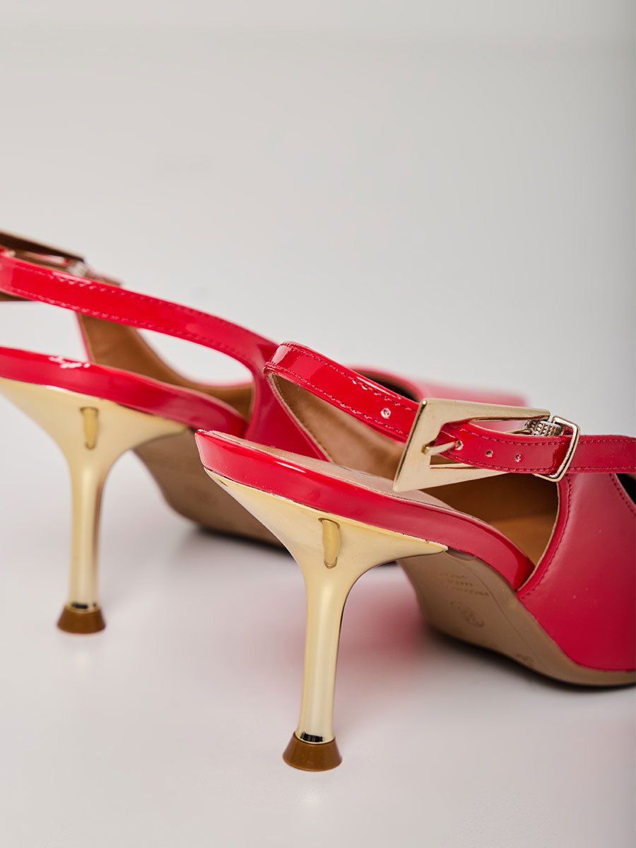 Scarpin Salto Fino Aberto Vermelho Vermelho 3