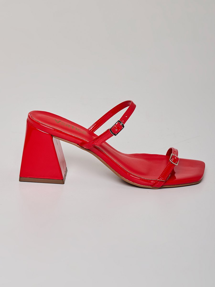Mule Duas Tiras Vermelho Vermelho 1