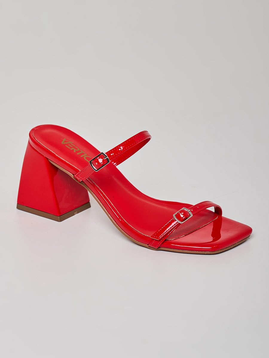 Mule Duas Tiras Vermelho Vermelho 2
