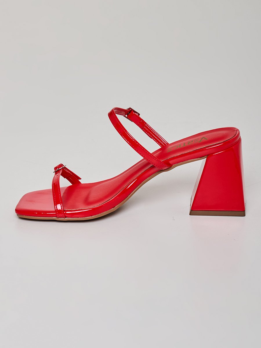 Mule Duas Tiras Vermelho Vermelho 3