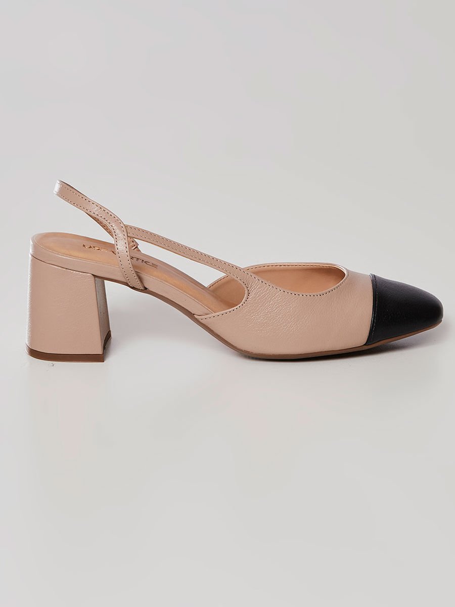 Scarpin Slingback Amendoa Bege 2