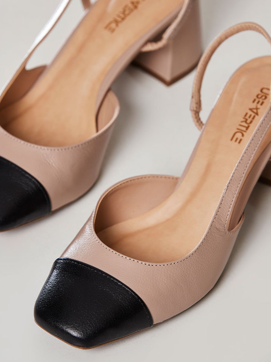 Scarpin Slingback Amendoa Bege 3