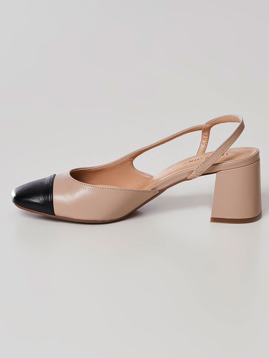 Scarpin Slingback Amendoa Bege 4