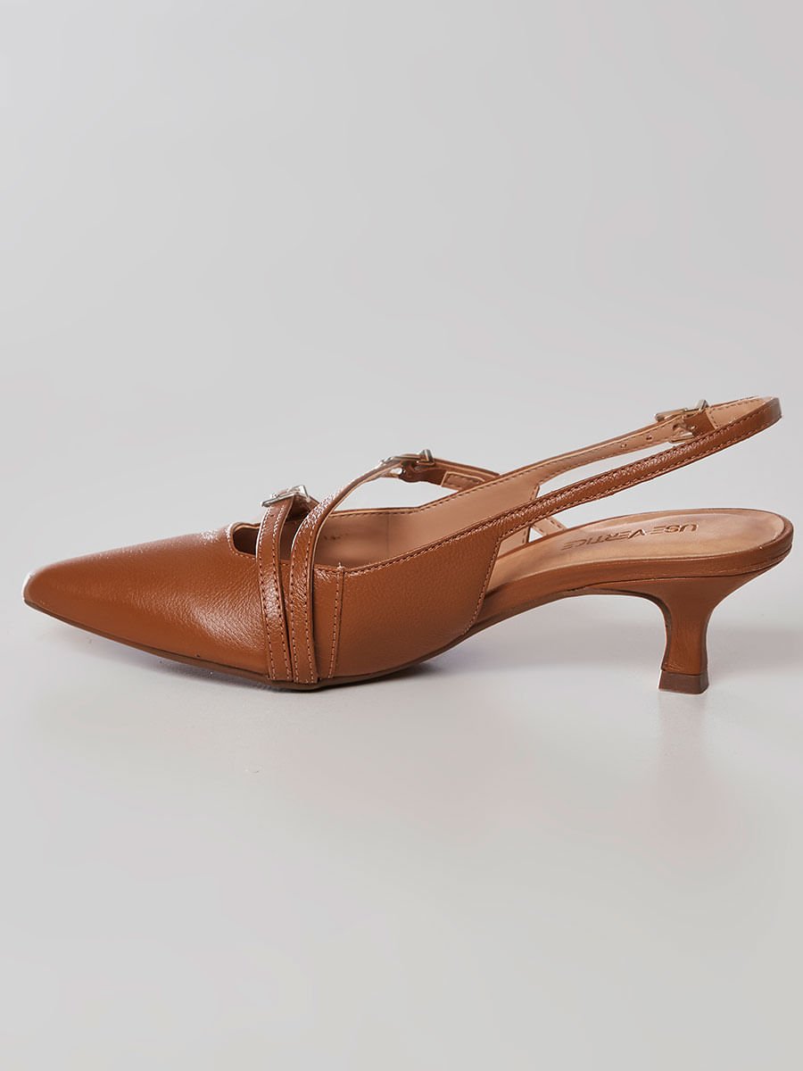 Scarpin Slingback Camel Marrom 4