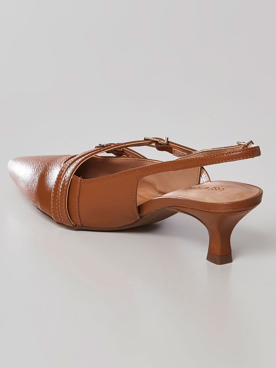 Scarpin Slingback Camel Marrom 5