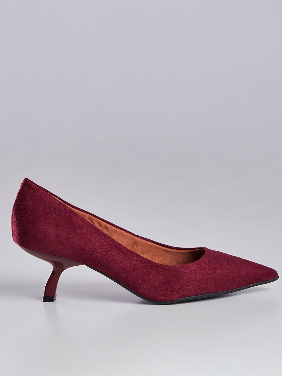 Scarpin Suede Vinho Bico Fino Vinho 2