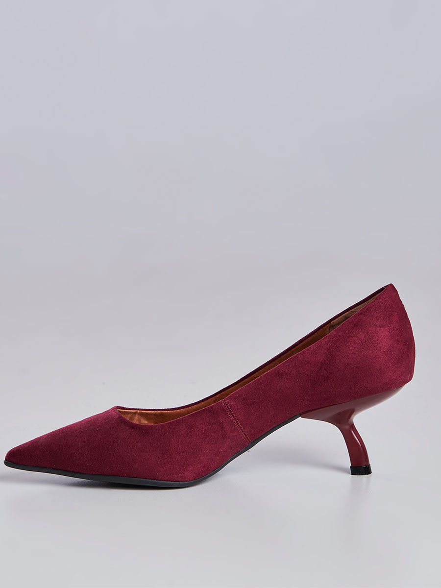 Scarpin Suede Vinho Bico Fino Vinho 5