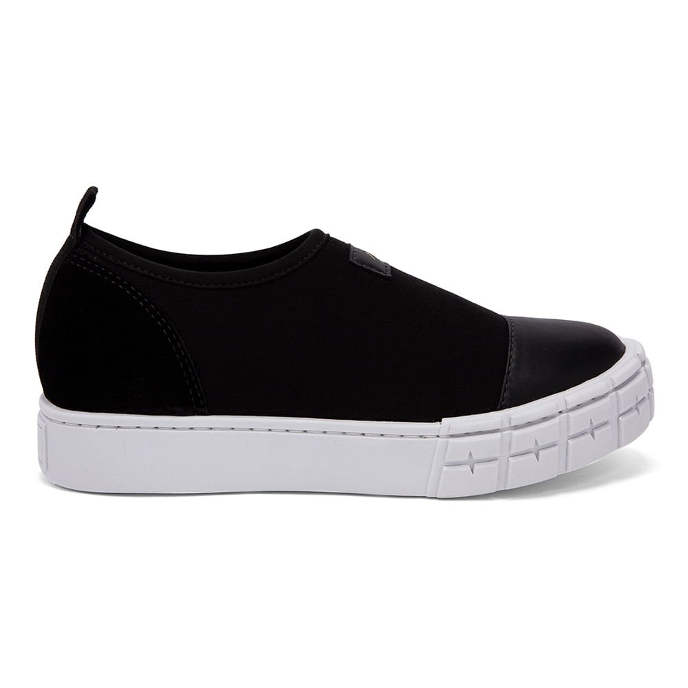 Tênis Slip On Elastano Flatform Preto Preto 5