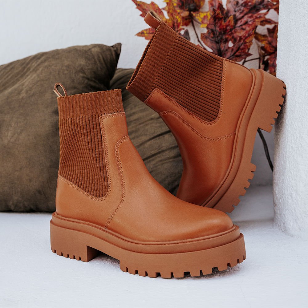 Bota Coturno Tratorada Cano Médio Ambar Ambar 4