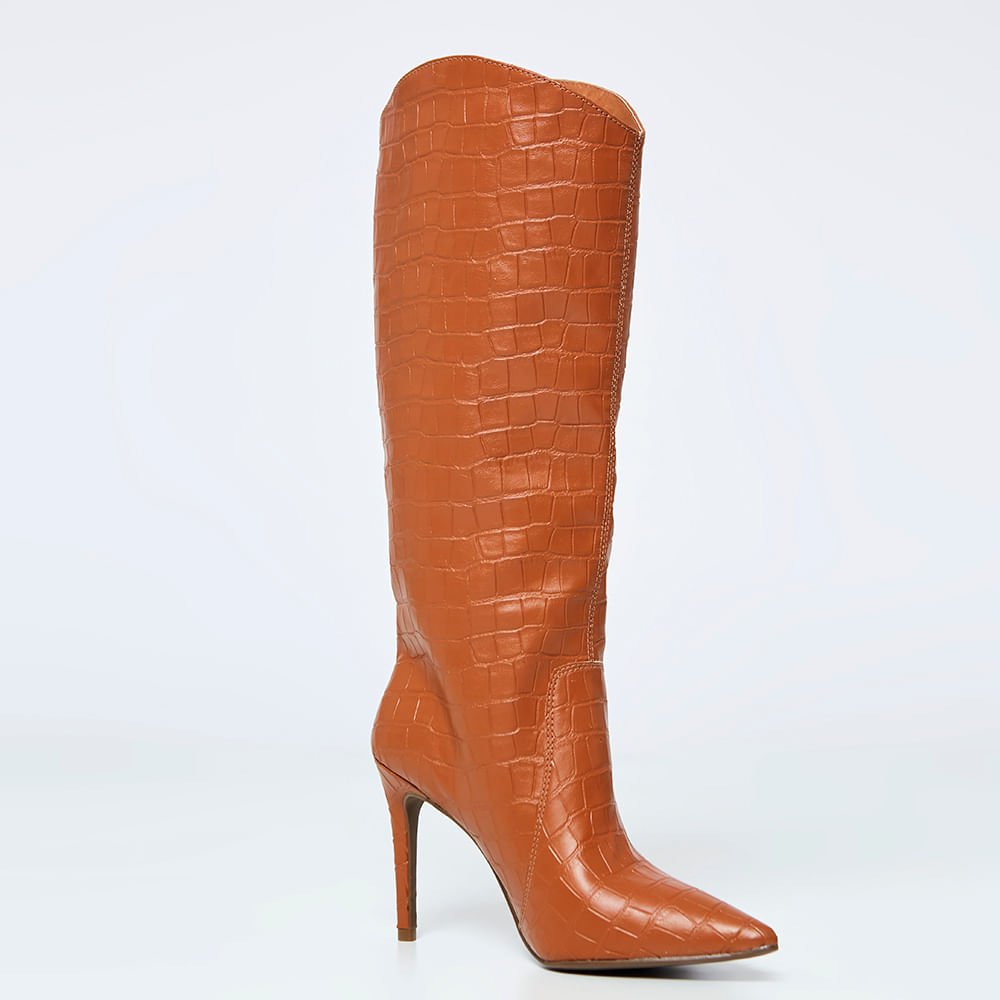 Bota Cano Longo Salto Fino Caramelo Caramelo
