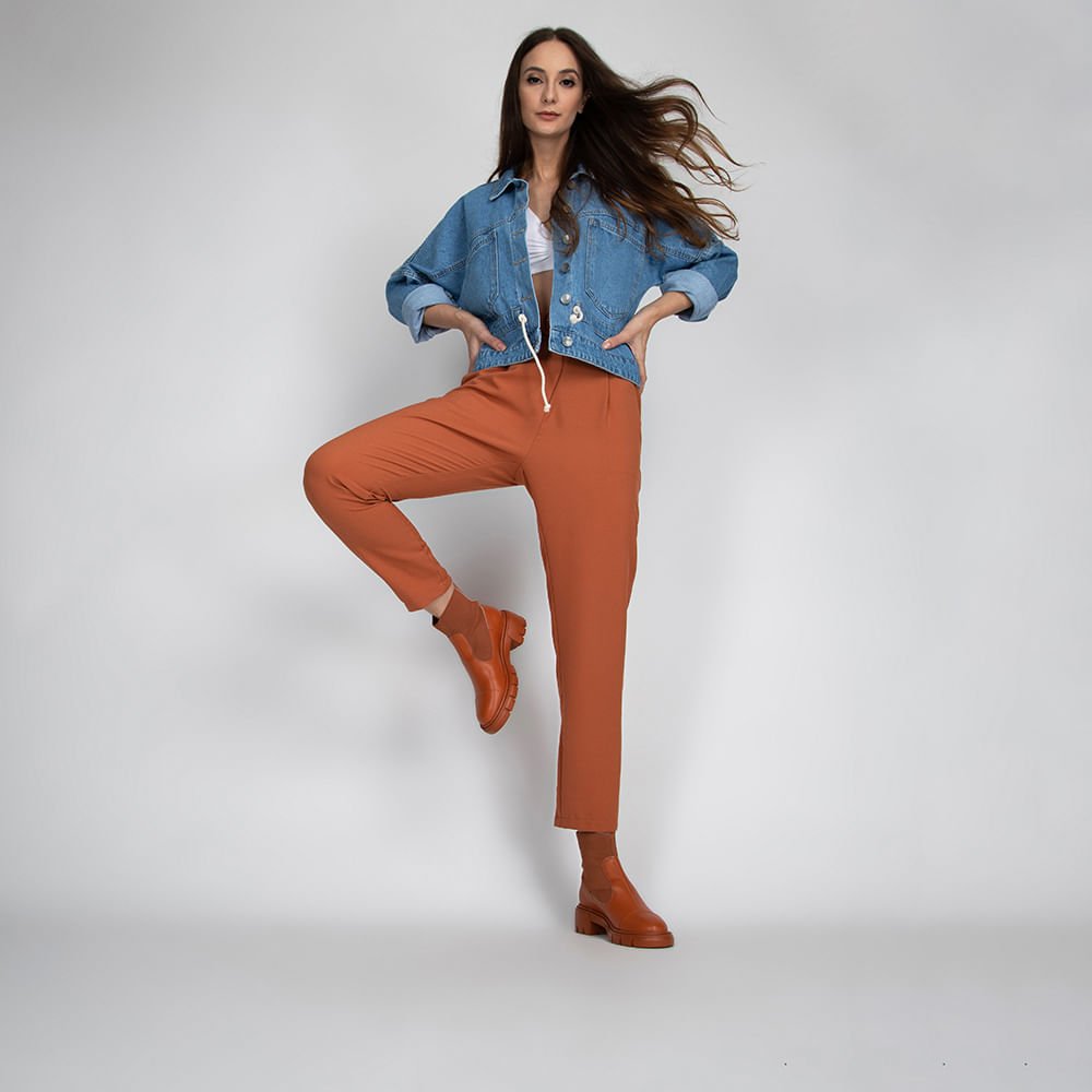 Bota Coturno Tratora Cano Médio  Marrom Marrom 6