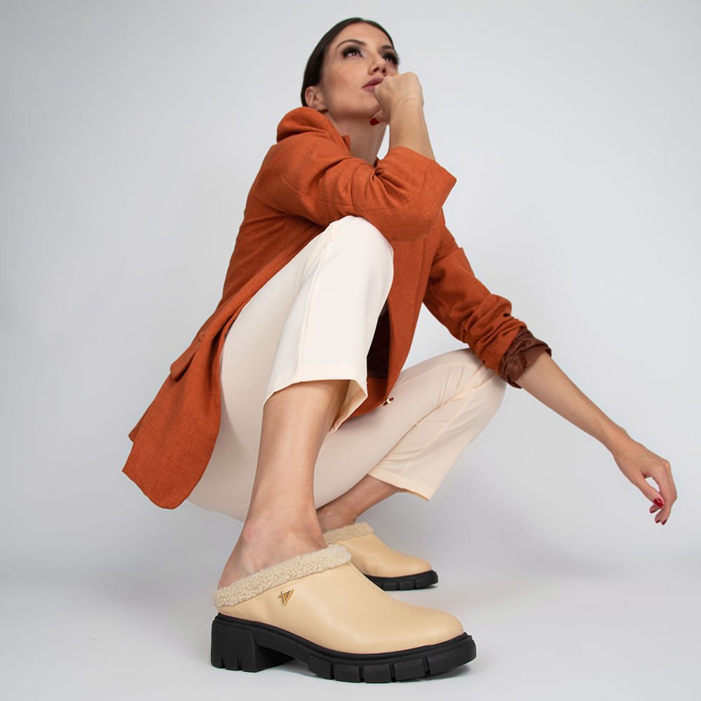 Bota Mule Solado Tratorado Porcelana Porcelana 6