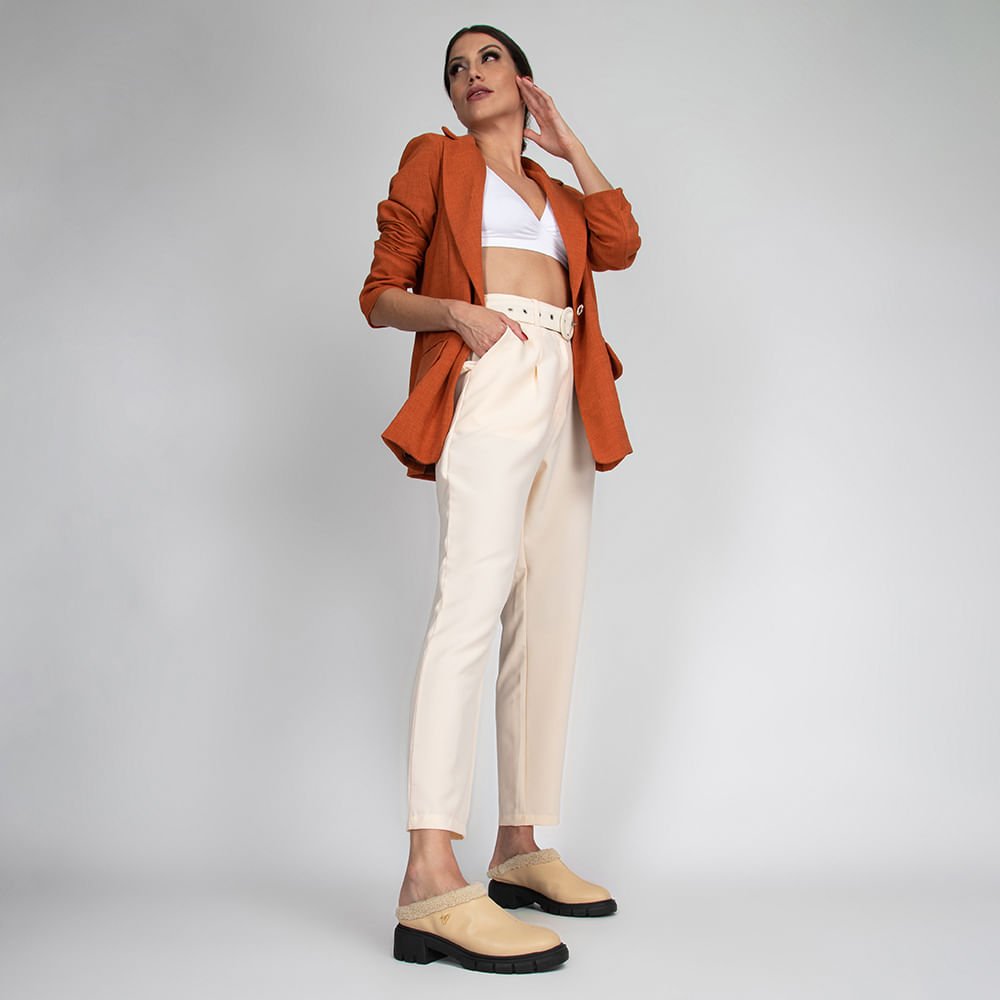 Bota Mule Solado Tratorado Porcelana Porcelana 7