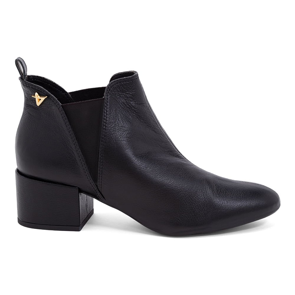 Bota Feminina Cano Curto Salto Baixo Preto Preto 2