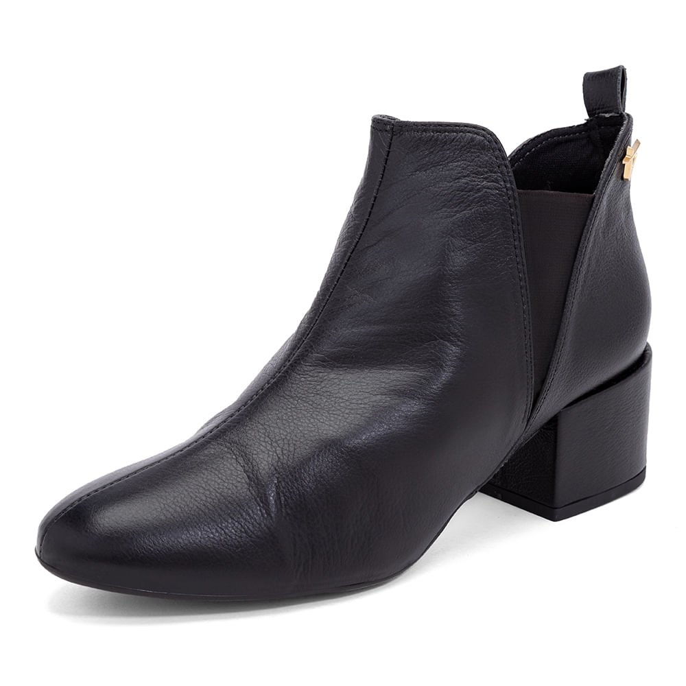Bota Feminina Cano Curto Salto Baixo Preto Preto 3