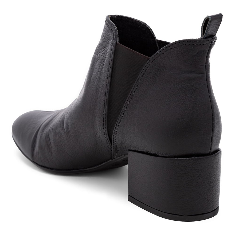 Bota Feminina Cano Curto Salto Baixo Preto Preto 5