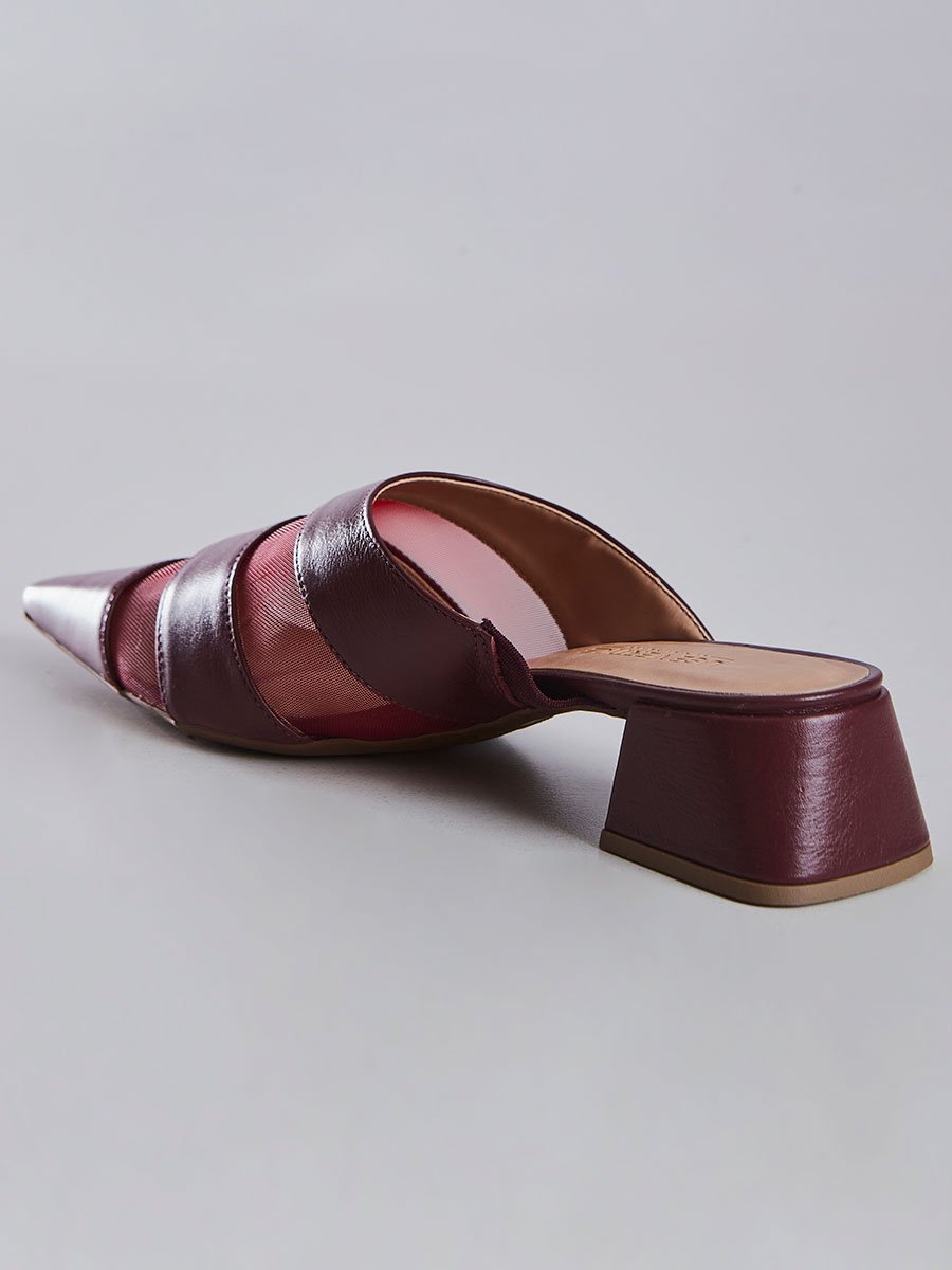 Mule Bico Fino com Tiras Marsala Marsala 4
