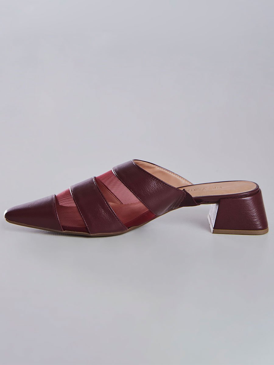 Mule Bico Fino com Tiras Marsala Marsala 5