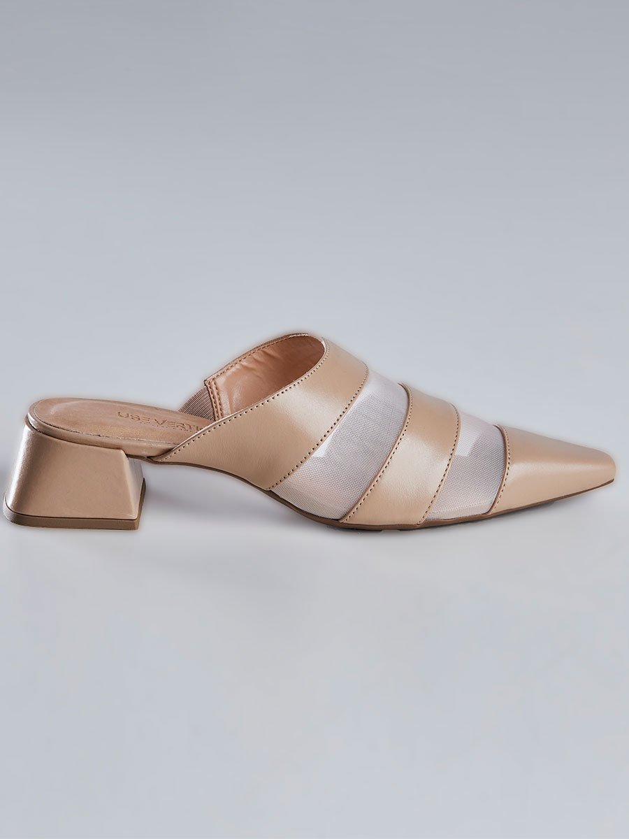 Mule Bico Fino com Tiras Nude Nude 2