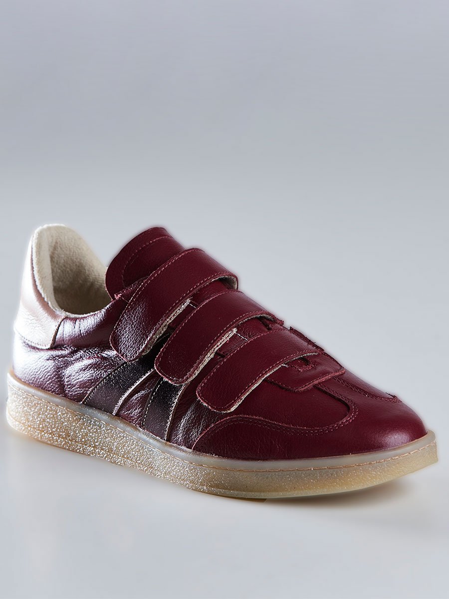 Tênis Casual Feminino com Tiras de Velcro Marsala Marsala 1