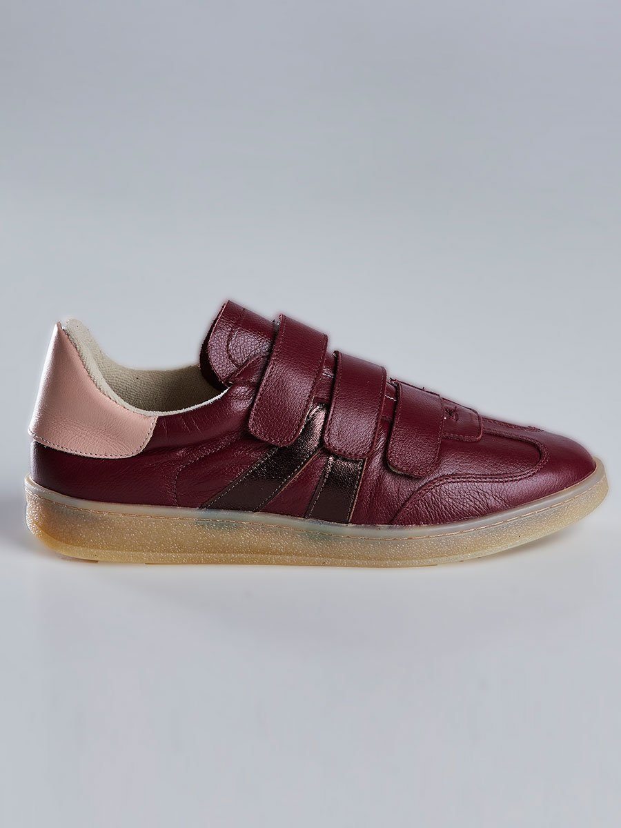 Tênis Casual Feminino com Tiras de Velcro Marsala Marsala 2