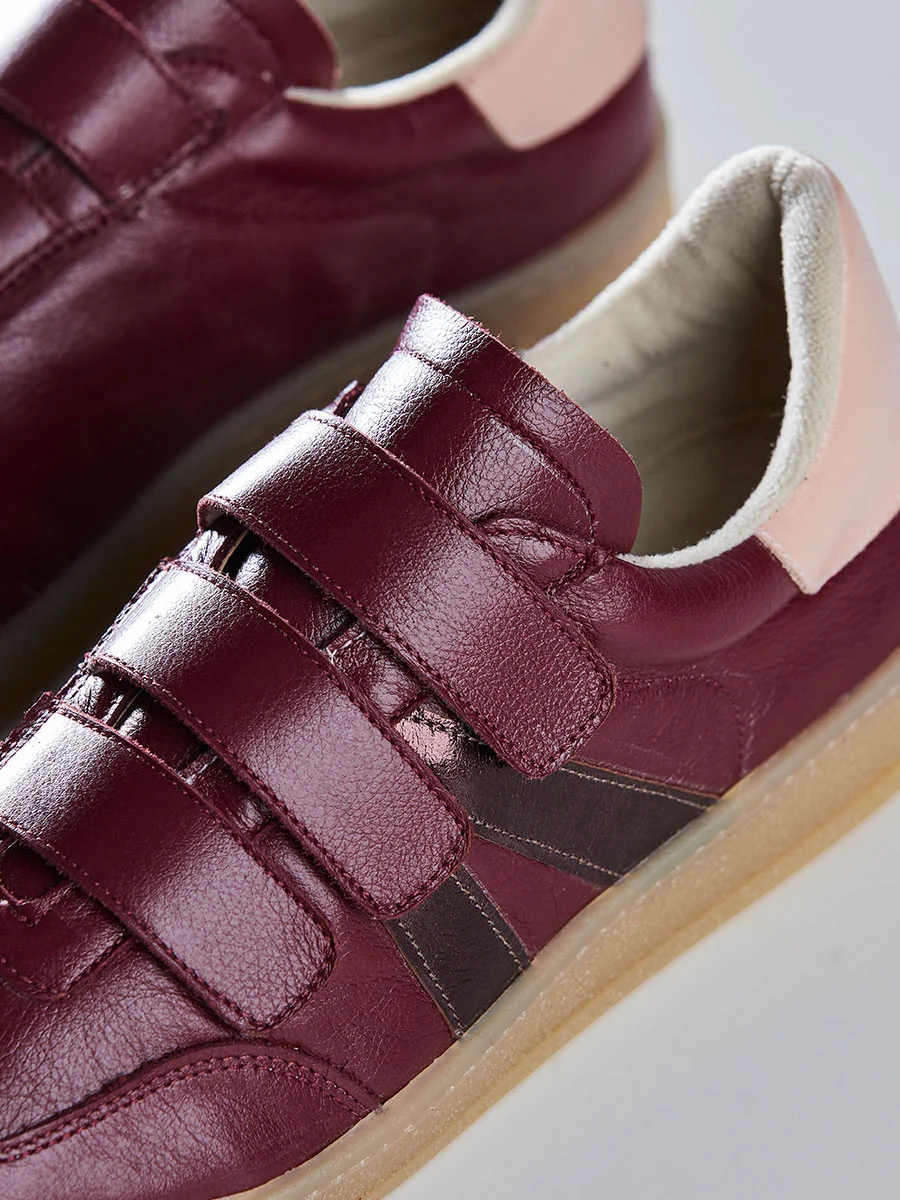 Tênis Casual Feminino com Tiras de Velcro Marsala Marsala 3