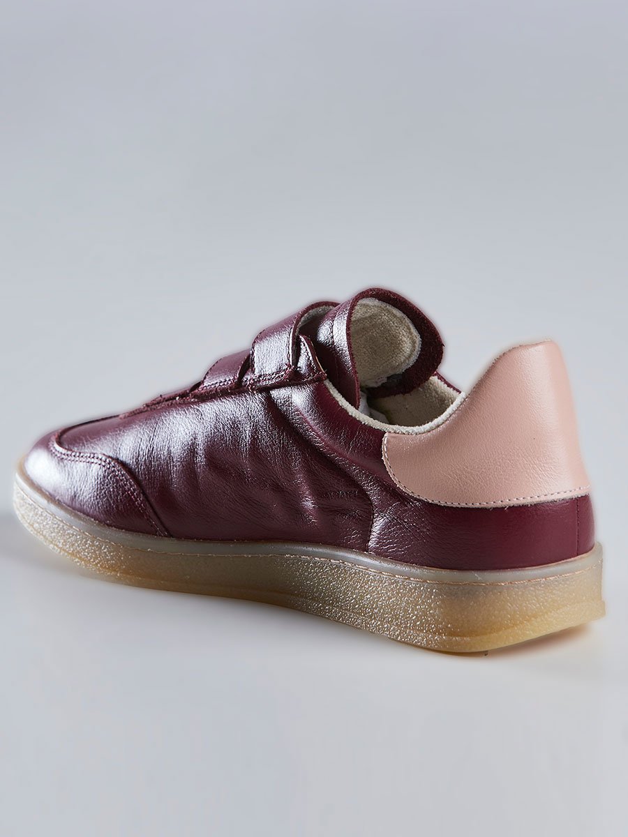 Tênis Casual Feminino com Tiras de Velcro Marsala Marsala 4