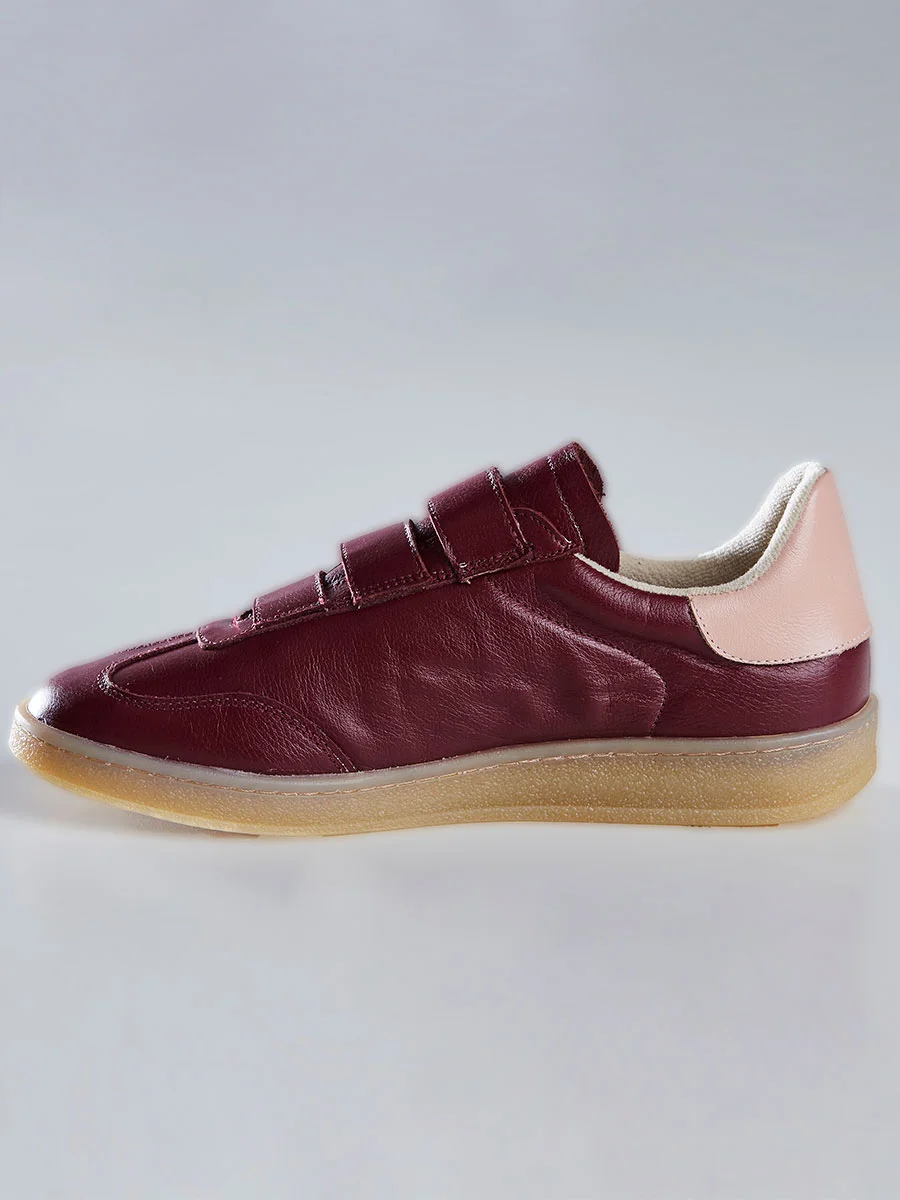 Tênis Casual Feminino com Tiras de Velcro Marsala Marsala 5