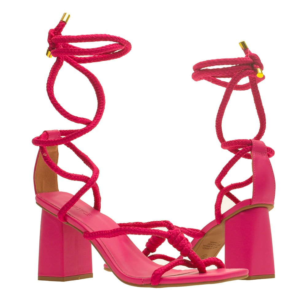 Sandália Bloco Cordão Rosa Rosa 6
